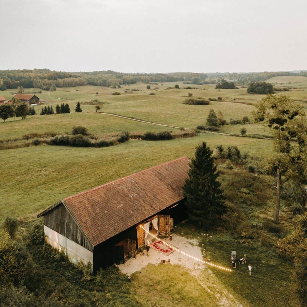 Stodoła na wesele - z lotu ptaka Stodoła na wesele - z lotu ptaka